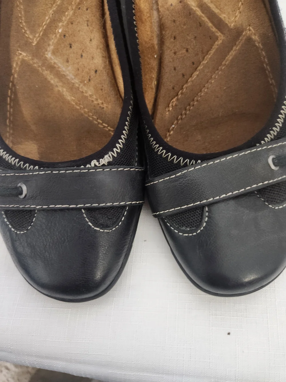 Naturalizer Women's Black Leather Casual Mary Jane Flats-Size 8.5